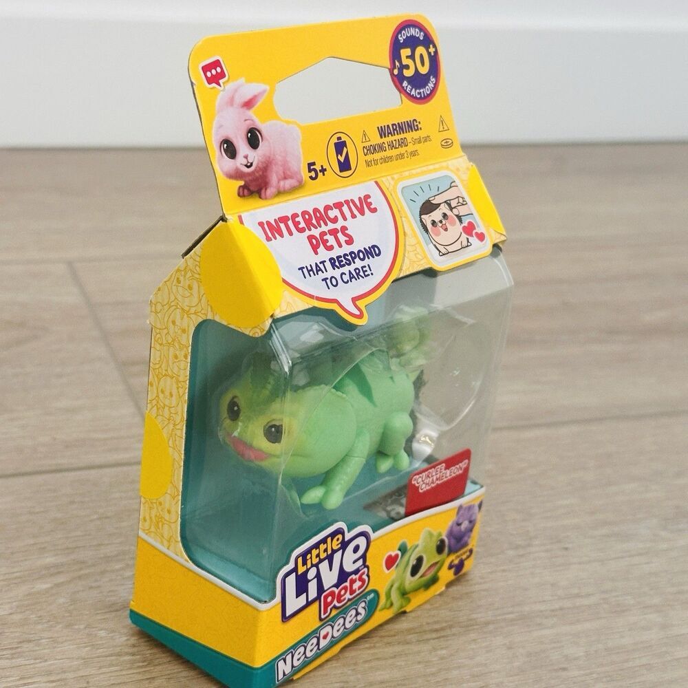 Little Live Pets NeeDees Curlee Chameleon Lizard Interactive Care Toy NEW